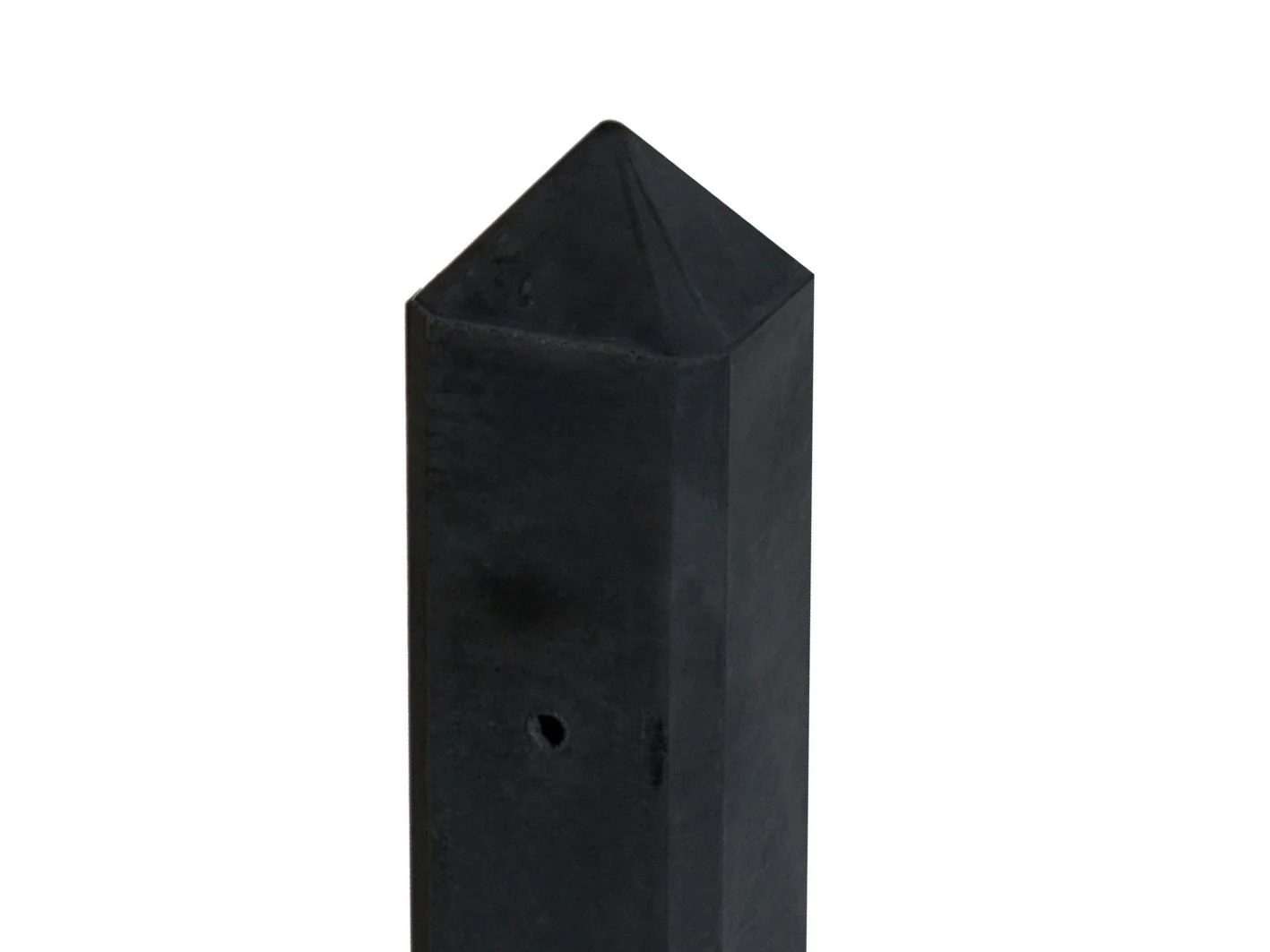 Beton Tussenpaal Glad met Diamantkop 10 x 10 cm (100 x 100 mm) Antraciet Gecoat - Lengte 280 cm - Afbeelding 1